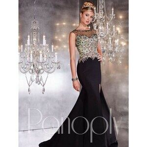 Panoply Rhinestone Fit and Flare Prom Dress 14734 Carnival